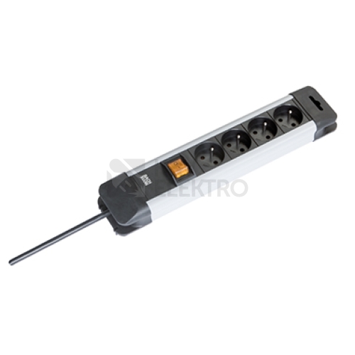 Prodlužovací kabel/zásuvková lišta Bachmann Connectus 2m/4zásuvky H05VV-F 3Gx1,5 černý 330.100CZ