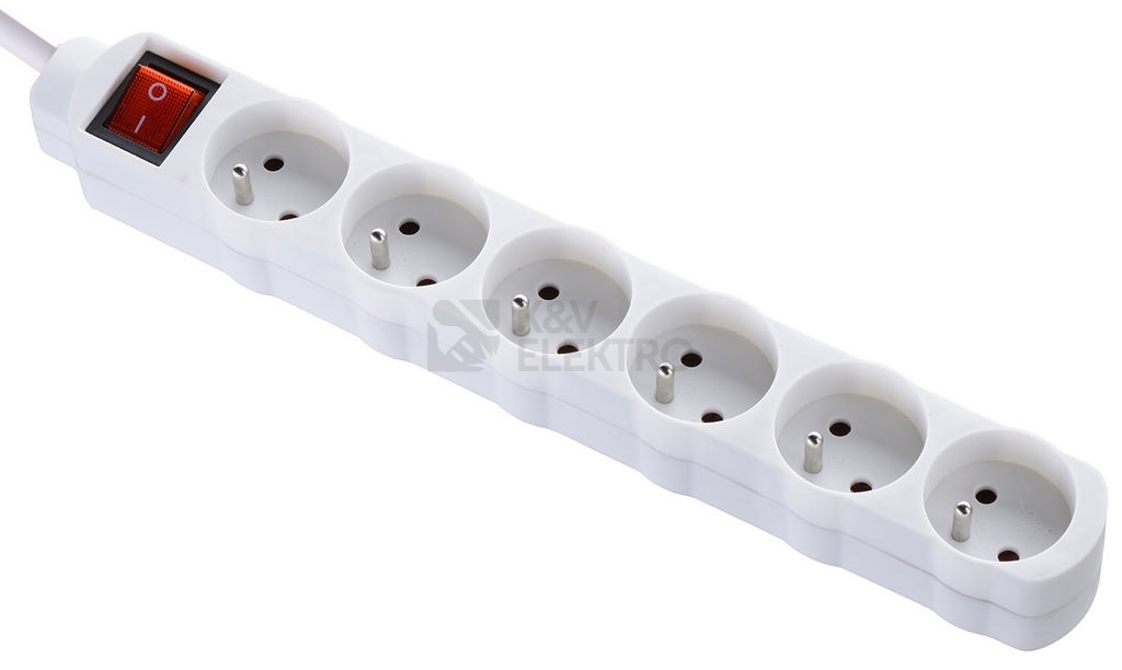 Obrázek produktu Prodlužovací kabel Bachmann 3m/6zásuvek s vypínačem 3x1,0 bílá 0