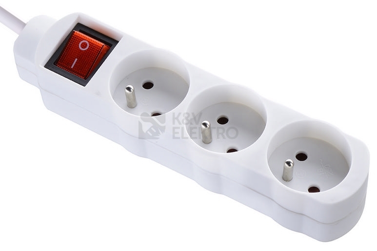 Obrázek produktu Prodlužovací kabel Bachmann 3m/3zásuvky 3x1,0 s vypínačem bílá 0