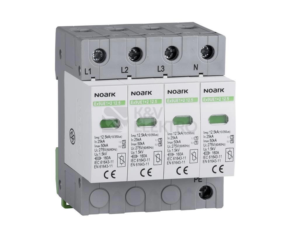 Obrázek produktu Svodič přepětí NOARK Ex9UE1+2 12.5 4P 275 AC B+C 103342 0