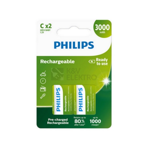 Nabíjecí baterie C Philips Multilife HR14 R14B2A300/10 3000mAh NiMH (blistr 2ks)