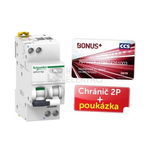 Proudový chránič s jističem Schneider Electric Acti9 iDPN N 16A B 30mA AC + poukázka A9D55616P