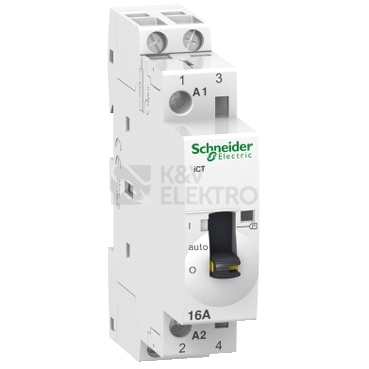 Obrázek produktu Instalační stykač Schneider Electric Acti9 ICT 16A 2NO 230V A9C23712 s manuálním ovládáním 0