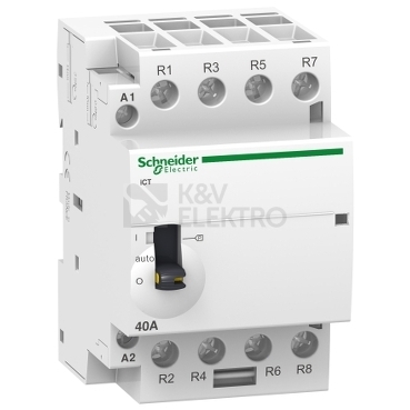 Obrázek produktu Instalační stykač Schneider Electric Acti9 ICT 63A 4NO 230V A9C21864 s manuálním ovládáním 0