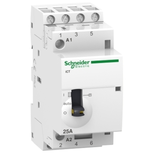 Instalační stykač Schneider Electric Acti9 ICT 25A 4NO 230V A9C21834 s manuálním ovládáním