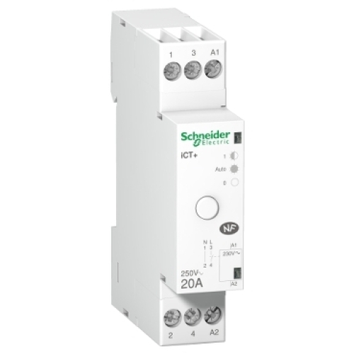 Levně Hybridní instalační stykač Schneider Electric Acti9 ICT+ 20A 1P+N 230V A9C15031 s manuálním ovládáním