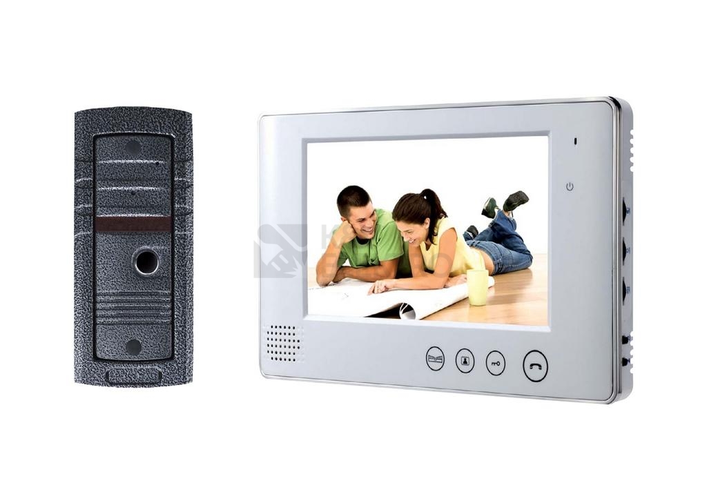 Obrázek produktu Videotelefon barevný,slim,bílý monitor antivandal,venkovní jednotka vestavná 0