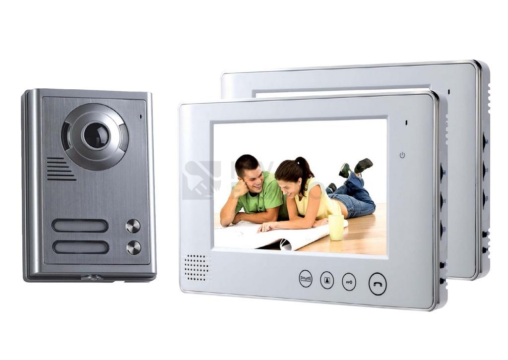 Obrázek produktu Videotelefon barevný,2x monitor,slim bílý 0