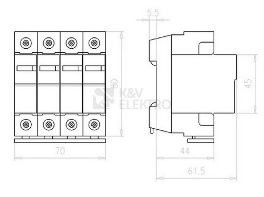 Obrázek produktu Svodič přepětí B+C EATON SPBT12-280/4 158331 1