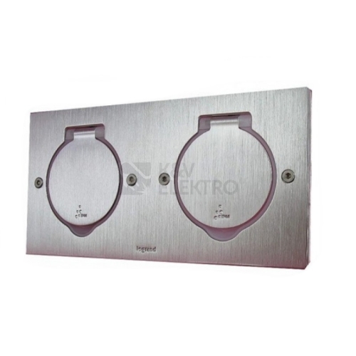  Kryt Legrand 89702 PLATINUM IP44 2x2M nerez čtverec