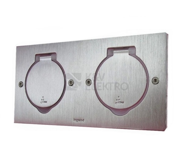 Obrázek produktu Kryt Legrand 89702 PLATINUM IP44 2x2M nerez čtverec 0