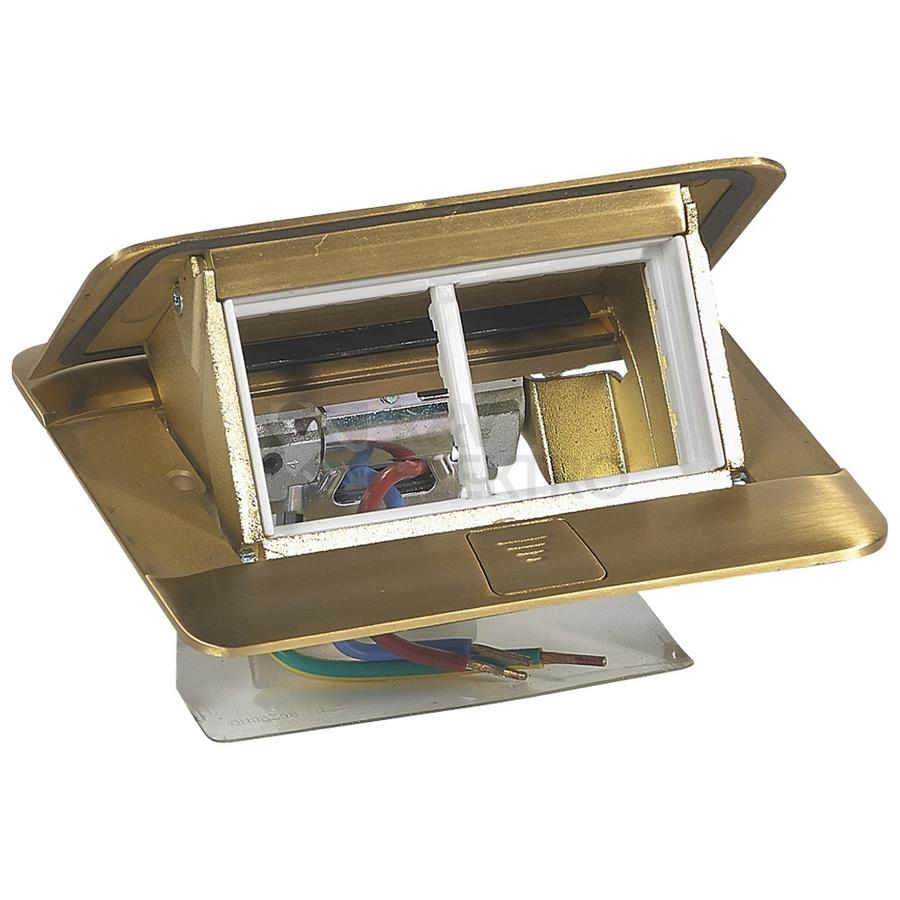 Obrázek produktu Výklopná zásuvková krabice POPUP Legrand 54016 broušená mosaz 4M 0