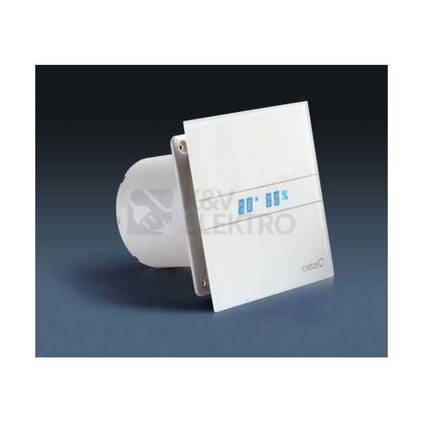 Obrázek produktu Axiální koupelnový ventilátor s časovým doběhem CATA e100 GTH se skleněným panelem hygrostatem a mikroventilací 1