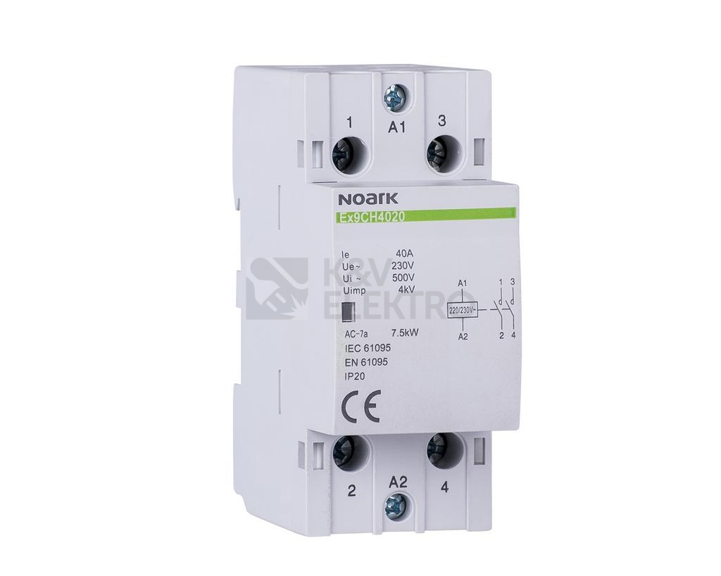 Obrázek produktu Instalační stykač NOARK Ex9CH63 20 220/230V 50/60Hz 63A 2NO 0