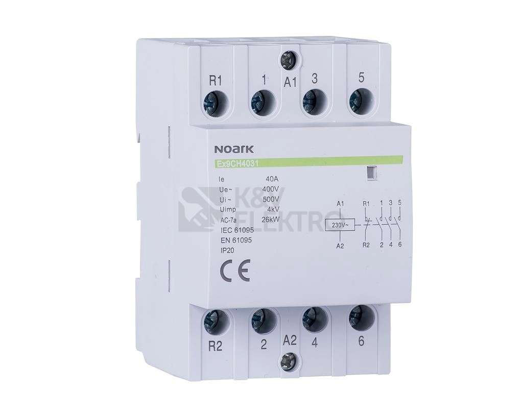 Obrázek produktu Instalační stykač NOARK Ex9CH40 40 220/230V 40A 4NO 102420 0