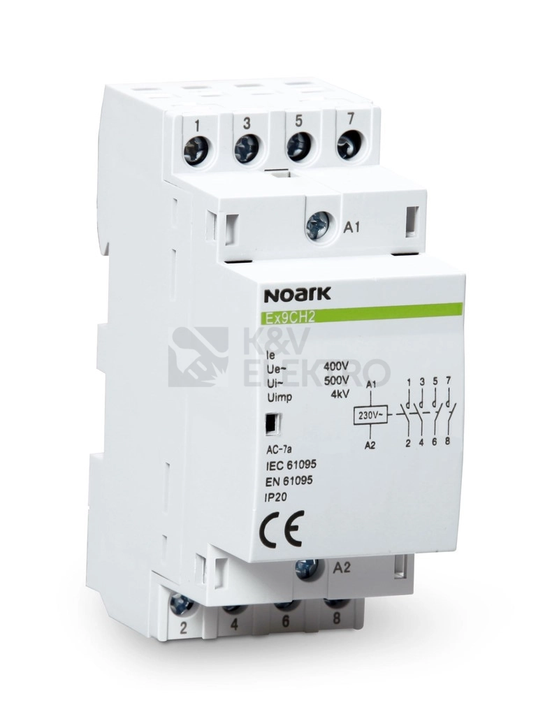 Obrázek produktu Instalační stykač NOARK Ex9CH25 22 220/230V 50/60Hz 25A 2NC+2NO 102414 0