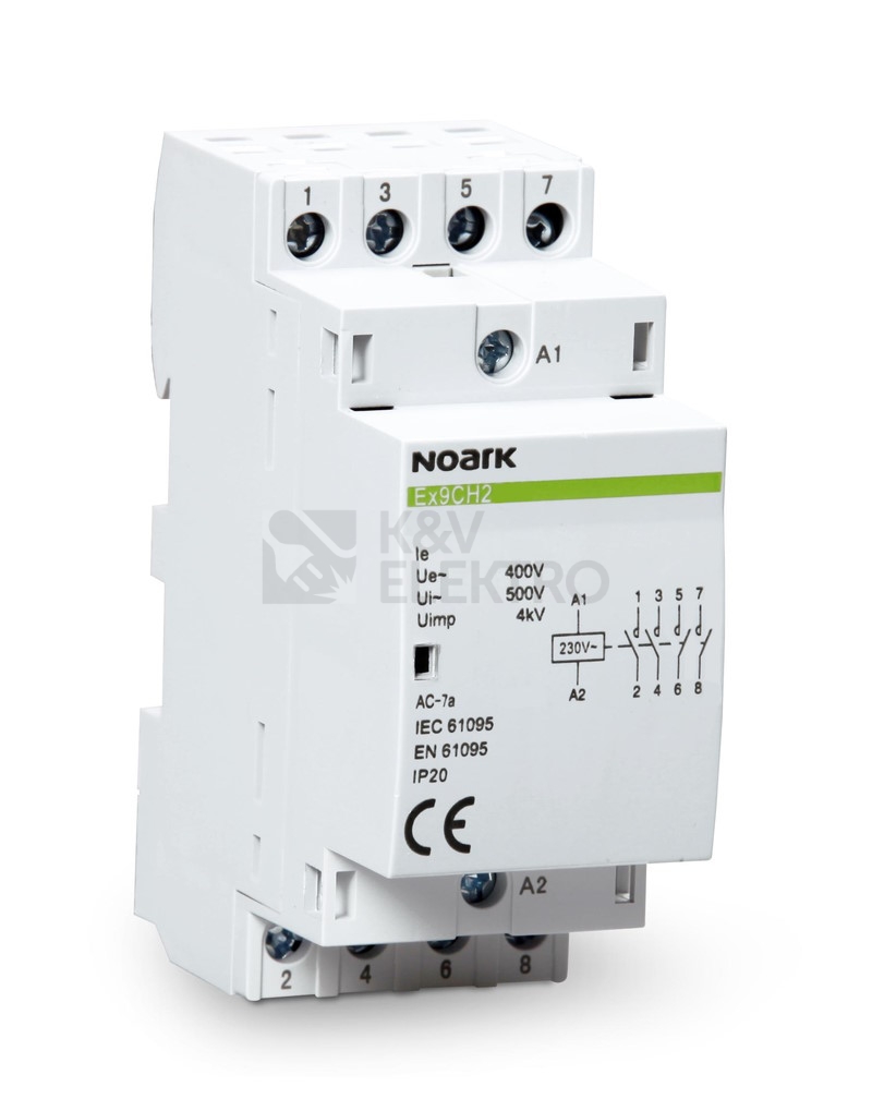 Obrázek produktu Instalační stykač NOARK Ex9CH20 22 220/230V 50/60Hz 20A 2NC+2NO 102410 0