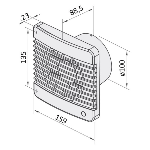 Axiální koupelnový ventilátor s časovým doběhem VENTS 100 MT 1009034 (obrázek 5)