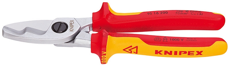 Obrázek produktu  Kabelové nůžky Knipex 95 16 200 do VDE 1000V 200mm do průměru 20mm nebo 70mm2 0