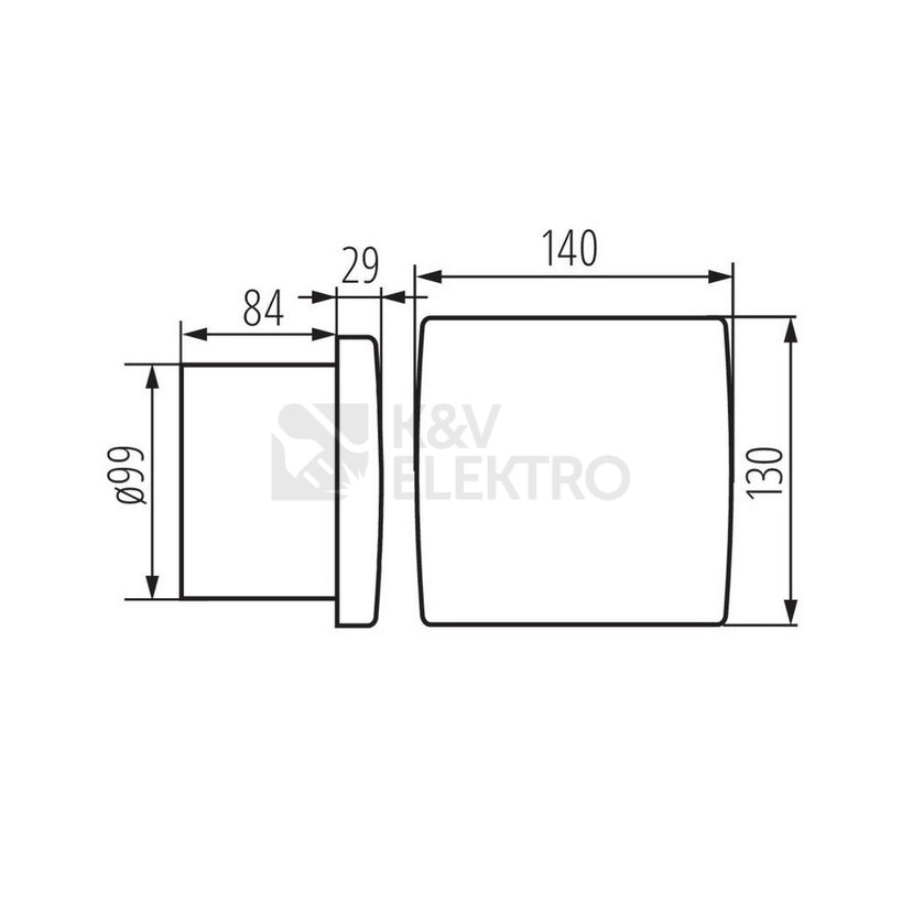 Obrázek produktu Axiální koupelnový ventilátor Kanlux CYKLON EOL 100B-W 70975 bílá 1