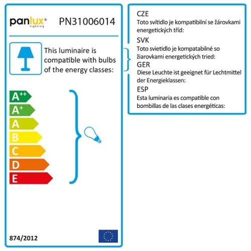 Svítidlo Panlux PN31006014 GENTLEMAN 60W E27 IP44 s pohybovým čidlem matné sklo