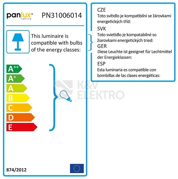 Obrázek produktu Svítidlo Panlux PN31006014 GENTLEMAN 60W E27 IP44 s pohybovým čidlem matné sklo 1