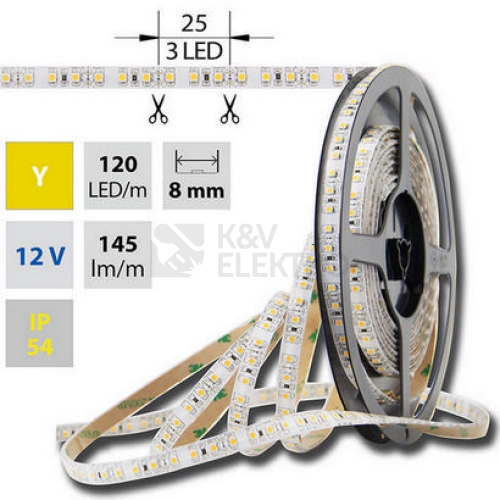 LED pásek McLED žlutá 9,6W/m 12V š=8mm IP20 ML-121.233.10.0  (5m)