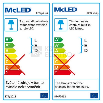 Obrázek produktu LED pásek McLED žlutá 9,6W/m 12V š=8mm IP20 ML-121.233.10.0  (5m) 5