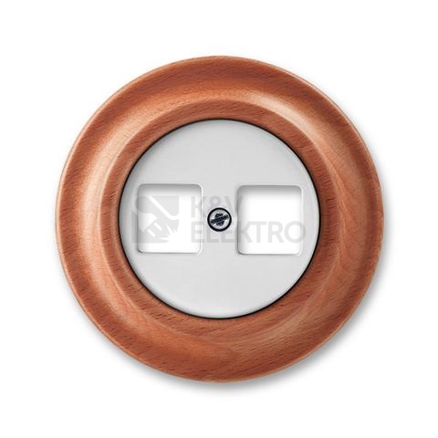 Obrázek produktu ABB Decento zásuvka komunikační dvojnásobná bílá/třešeň 5014K-C01018 52 0