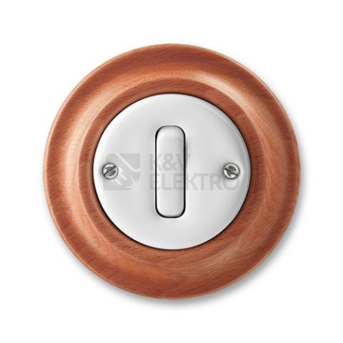 ABB Decento přepínač střídavý bílá/třešeň 3559K-C06345 52