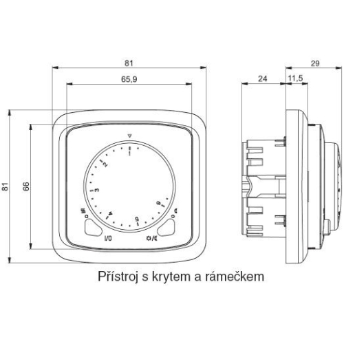 ABB Tango termostat otočný 3292A-A10101 S2 kouřová šedá
