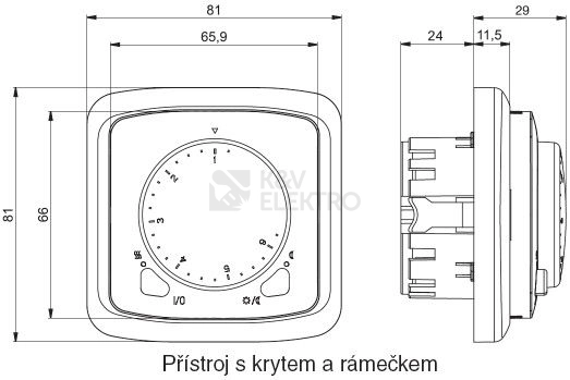 Obrázek produktu ABB Tango termostat otočný 3292A-A10101 S2 kouřová šedá 1