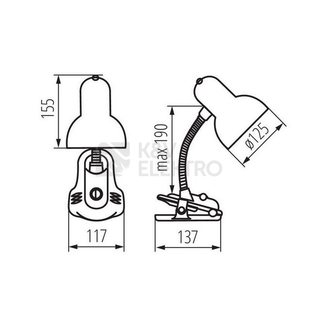 Obrázek produktu Stolní lampa Kanlux SUZI HR-60-B E27 černá 07151 4