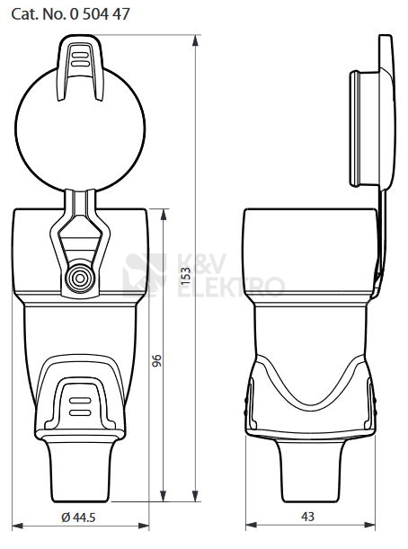 Obrázek produktu Legrand spojka/zásuvka 16A/250V gumová s víčkem IP44 50447 2