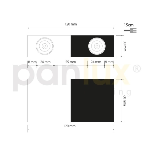 Dekorativní svítidlo LED Panlux VARIO V2/BT 2x3W 700mA černo-stříbrná (obrázek 4)