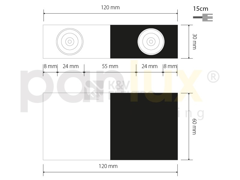 Obrázek produktu  Dekorativní svítidlo LED Panlux VARIO V2/BT 2x3W 700mA černo-stříbrná 2