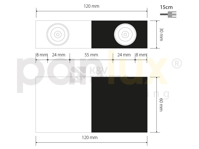 Obrázek produktu Dekorativní svítidlo LED Panlux VARIO V2/BT 2x3W 700mA černo-stříbrná 2