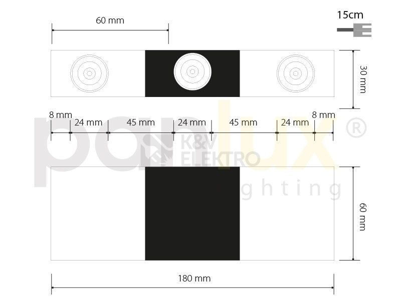 Obrázek produktu Reflektor VARIO TRIO dekorativní stříbrná Panlux V3/BS 3