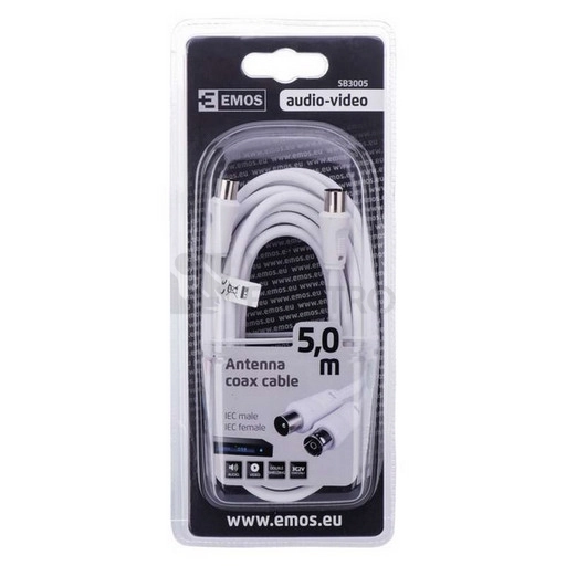 Obrázek produktu Anténní koaxiální kabel EMOS SB3005 5m rovné koncovky 1