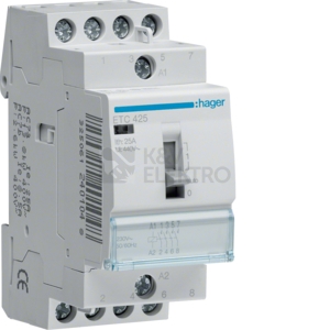 Obrázek produktu Instalační stykač hager ETC425 25A/230V 4NO automatický návrat 0