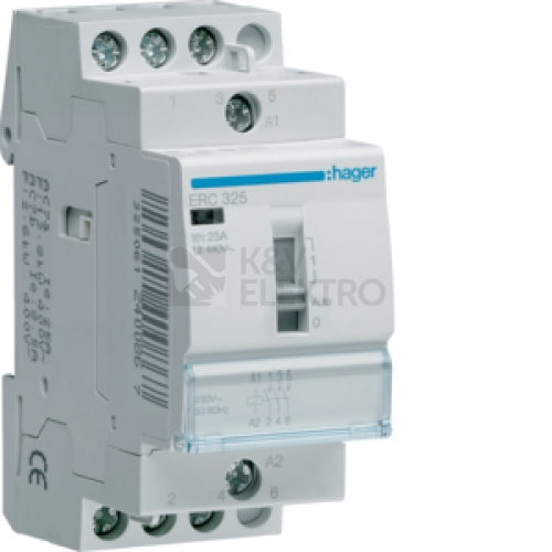 Instalační stykač hager ERC325 25A/230V 3NO