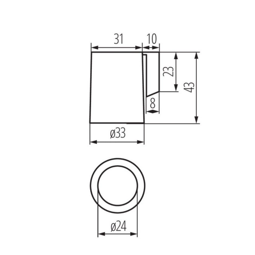 Keramická objímka Kanlux HLDR-E14-F (CH143-E14-F) 02173 s montážním třmenem (obrázek 4)