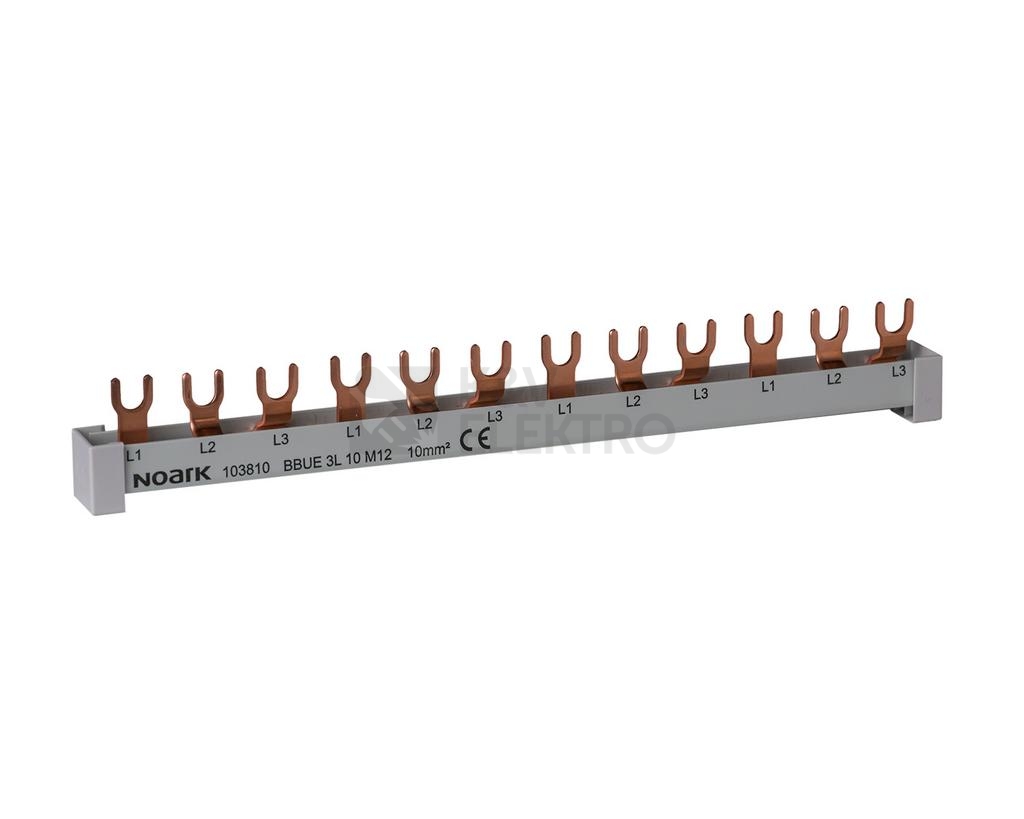Obrázek produktu Propojovací lišta 3F 10mm2 NOARK BBU 3L 10 M12 EC 101450 1