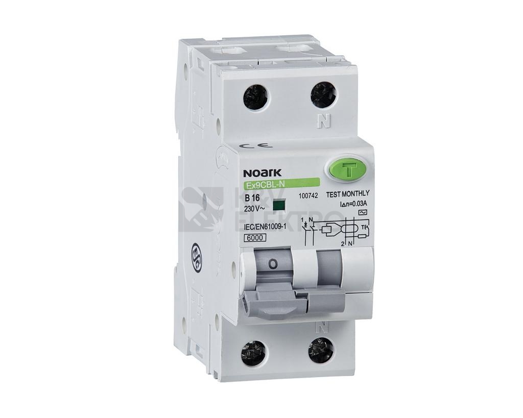 Obrázek produktu Proudový chránič s jističem NOARK Ex9CBL-N 1P+N B25 30mA AC 0