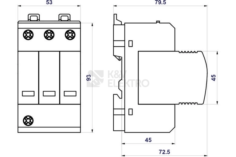 Obrázek produktu Svodič přepětí SPD typ 2 PIIIM-275/3+0 Vseries 1