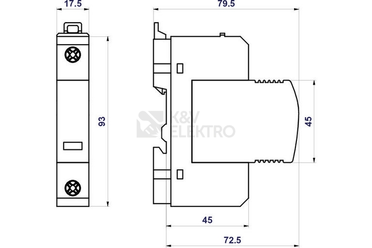 Obrázek produktu Svodič přepětí SPD typ 2 PIIIM-275 Vseries 1