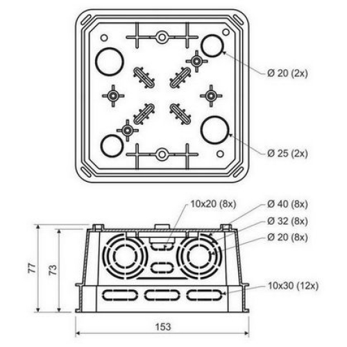 Krabice s ekvipotencionální svorkovnicí KOPOS KO 125E/EQ02 (pro drát i pásku)