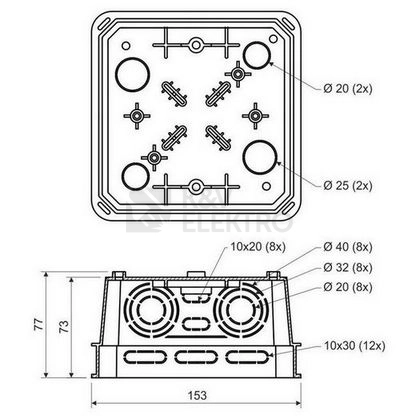 Obrázek produktu Krabice s ekvipotencionální svorkovnicí KOPOS KO 125E/EQ02 (pro drát i pásku) 1