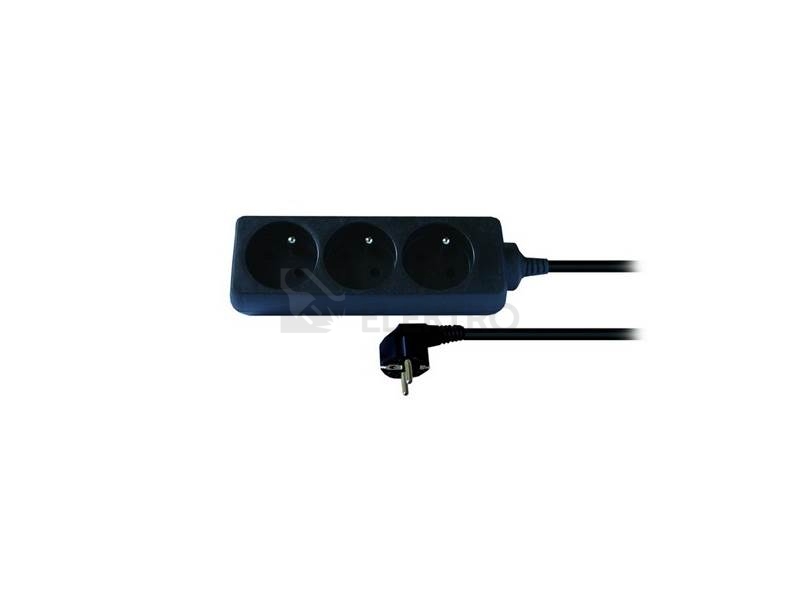 Obrázek produktu Prodlužovací kabel Solight PP07 1,5m/3zásuvky černý 0