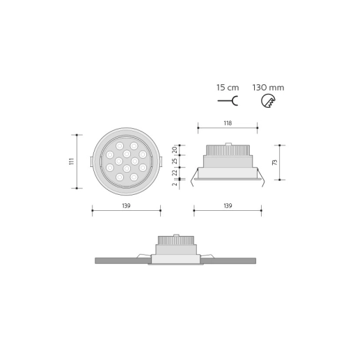 Podhledové LED svítidlo Panlux KVL-12S/AL studená bílá (obrázek 4)